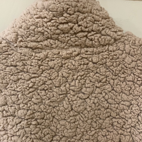 NINE West Faux Fur Tan Sherpa Teddy Zip Oversized Jacket | OVERSIZED XS - Picture 7 of 10